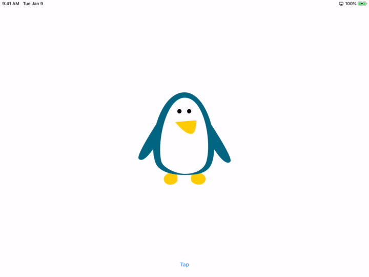 Gif of spring opacity and color animation.